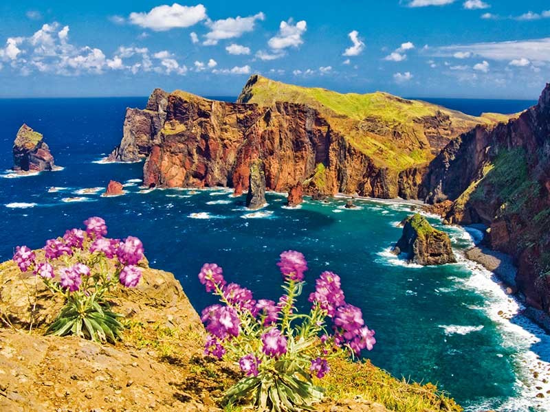 Wundervoller Blick auf das Meer und die Steilkueste von Madeira